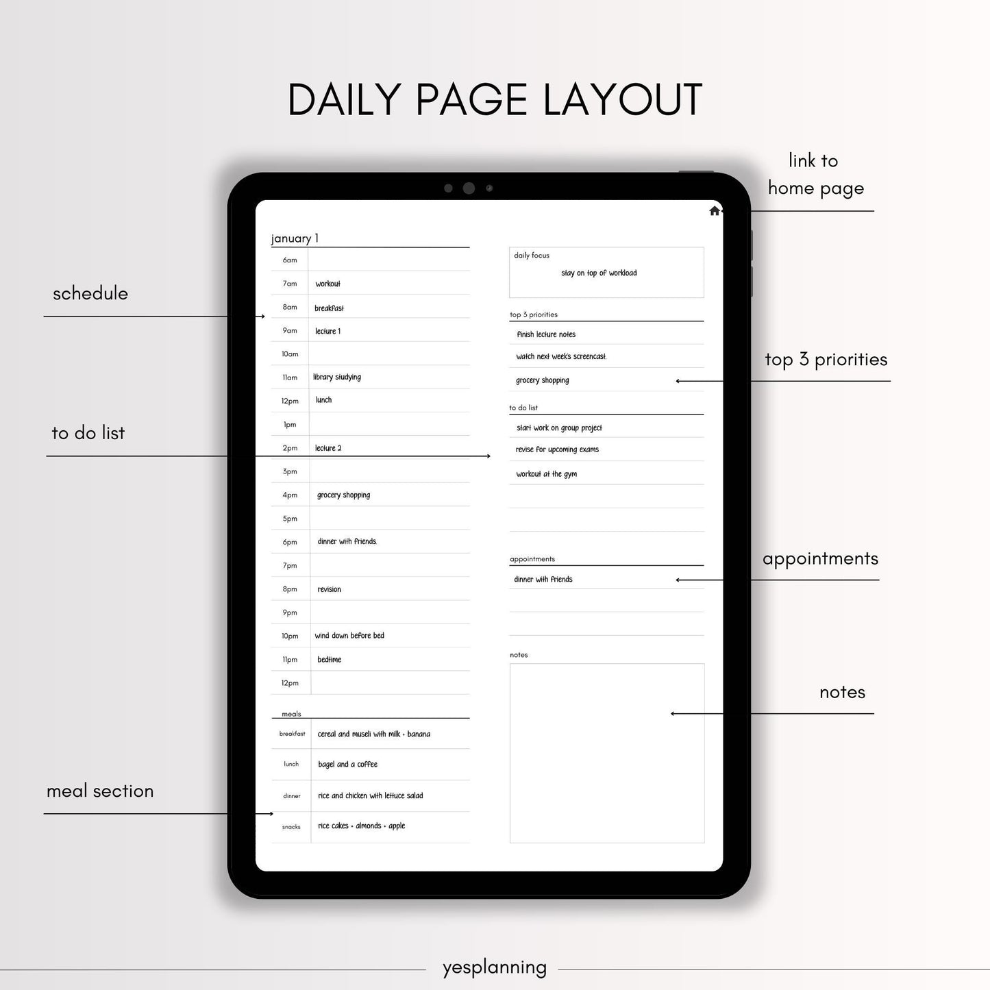 All-in-One Digital Planner: GoodNotes Compatible, Undated (PDF Download)