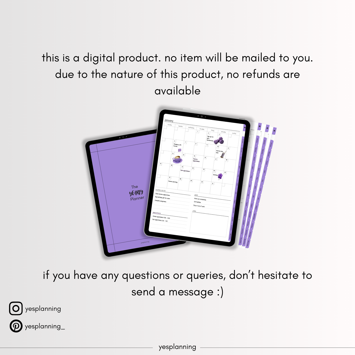 All-in-One Lavender Digital Planner: Habit & Budget Trackers, GoodNotes Compatible (PDF File)