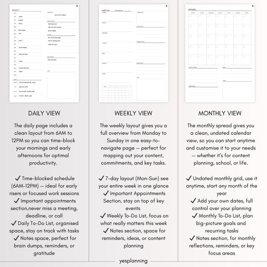 All-in-One Digital Planner: GoodNotes Compatible, Undated (PDF Download)