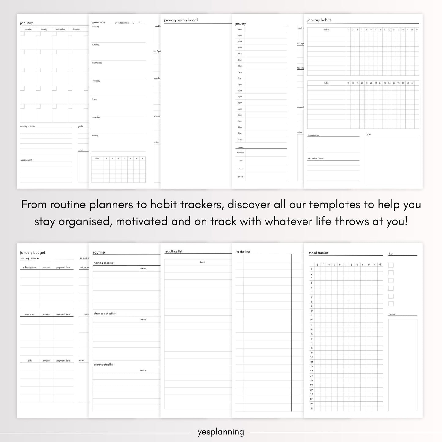 Mocha Digital Planner for GoodNotes: Hyperlinked iPad Organizer (PDF Download