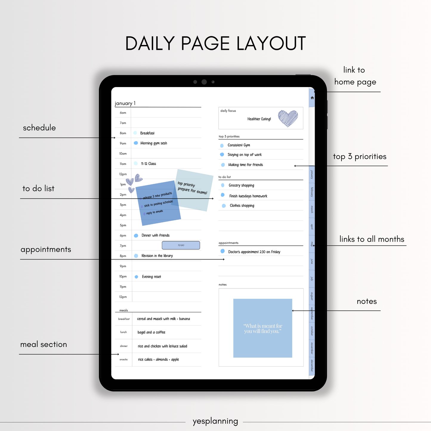 All-in-One Blueberry Digital Planner: Hyperlinked, GoodNotes Compatible (PDF Download)