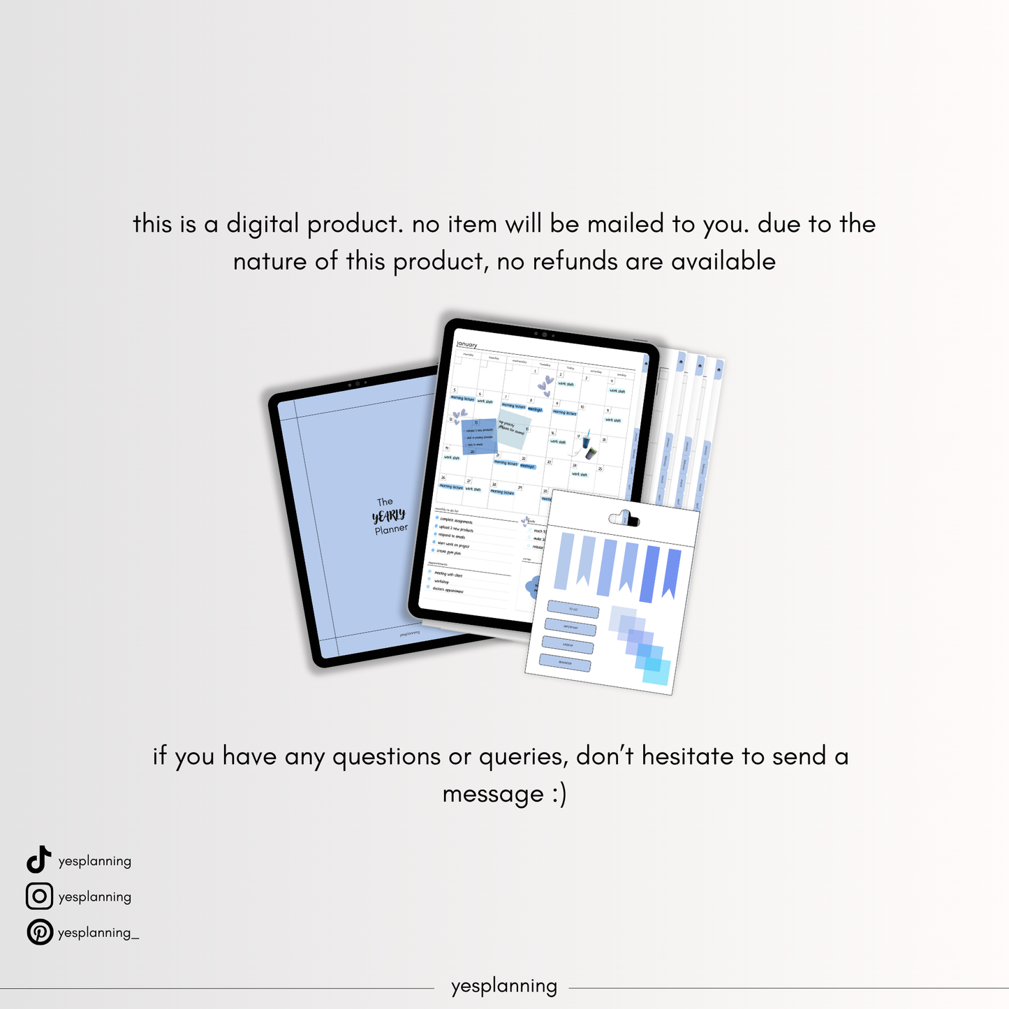 All-in-One Blueberry Digital Planner: Hyperlinked, GoodNotes Compatible (PDF Download)
