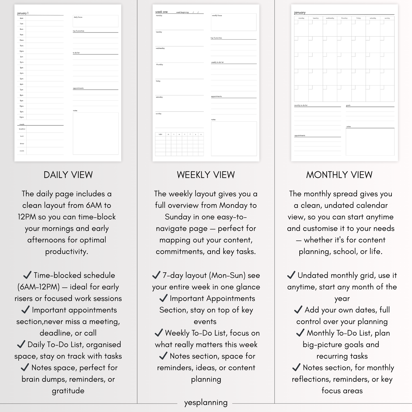 Pink Themed Digital Planner: GoodNotes Compatible, iPad Planner
