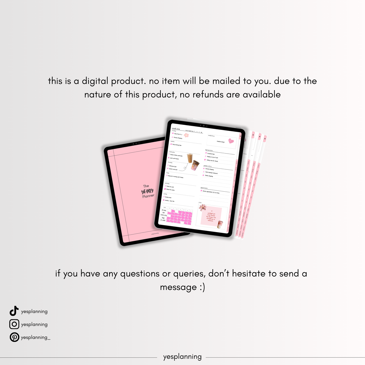 Pink Themed Digital Planner: GoodNotes Compatible, iPad Planner