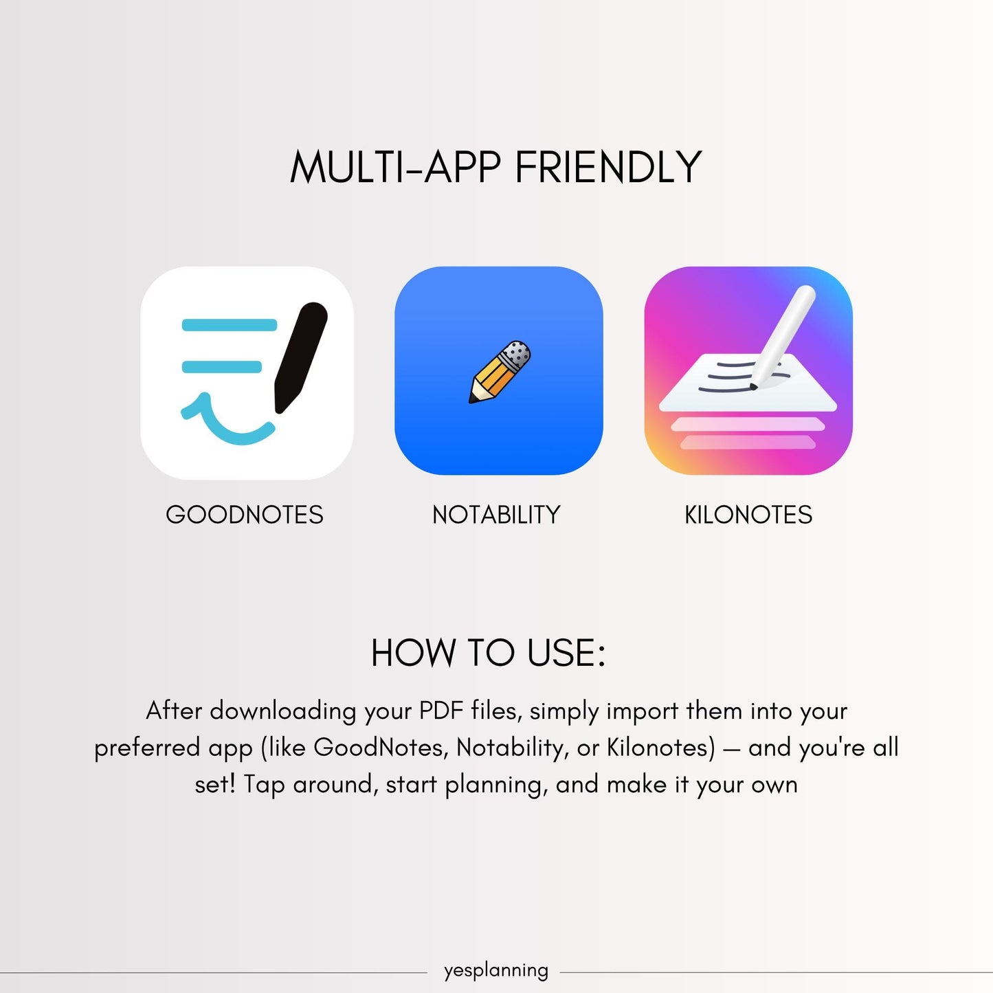 All-in-One Digital Planner: GoodNotes Compatible, Undated (PDF Download)