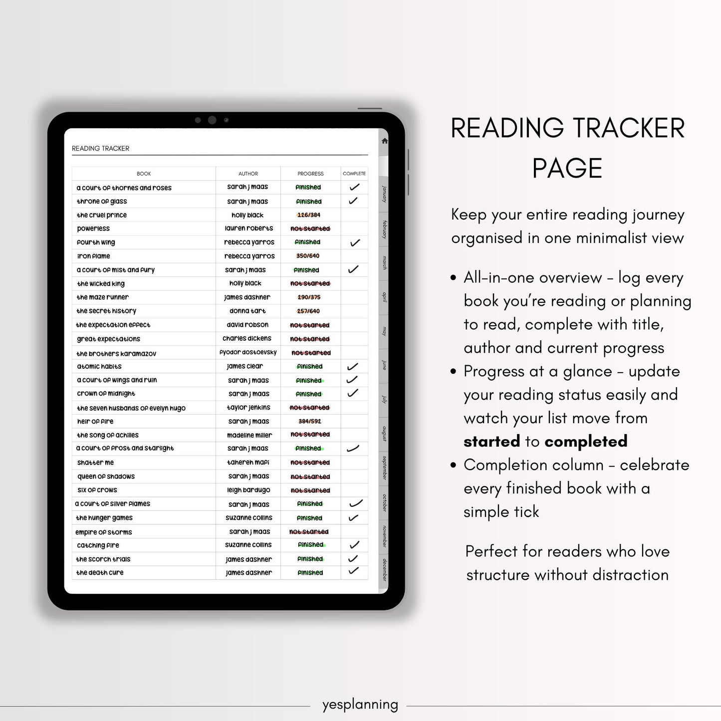 Digital Reading Journal, All-in-One Digital Reading Journal, iPad Planner, Monthly Planner, GoodNotes Planner, GoodNotes Journal, Reading