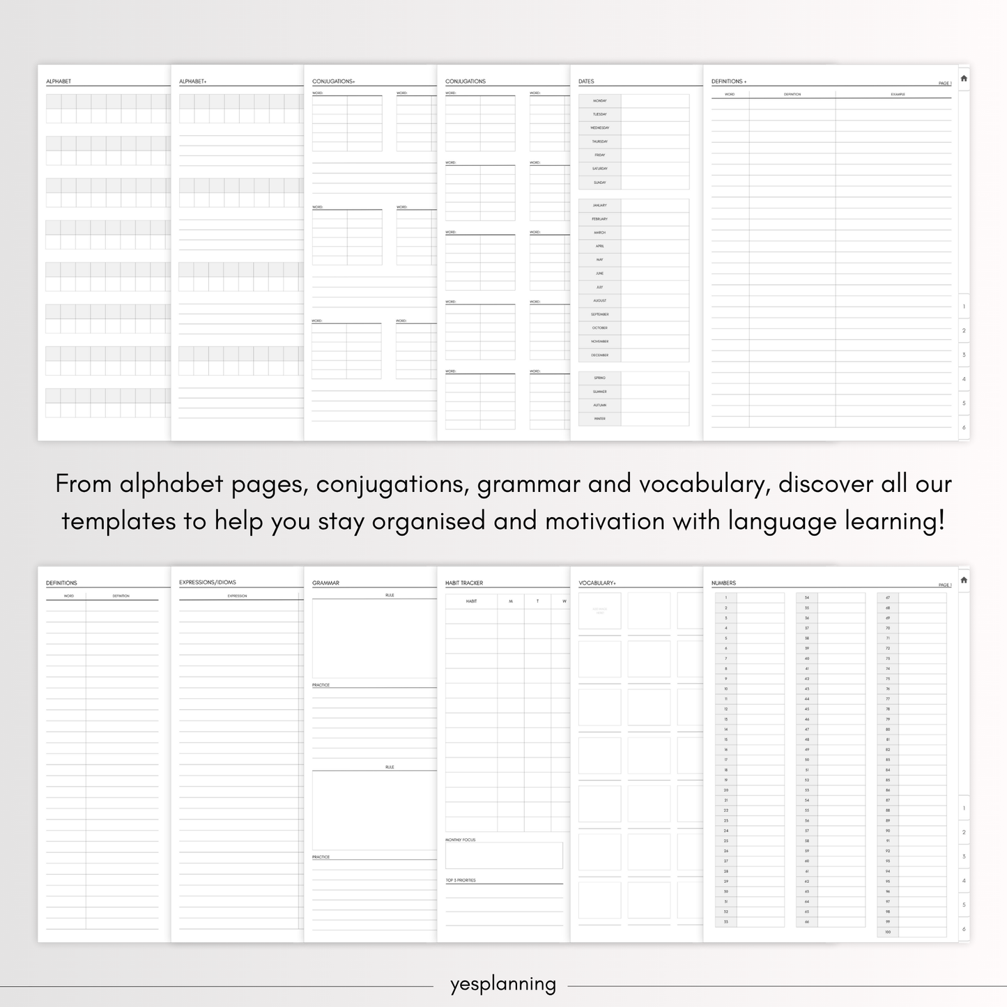 The Digital Language Notebook: GoodNotes Compatible (PDF Downloadable Planner)