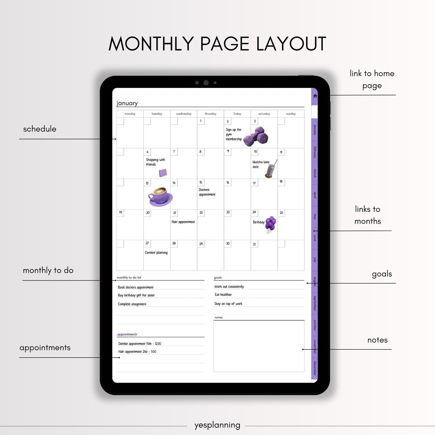 All-in-One Digital Planner: Habit & Budget Trackers, GoodNotes Compatible (PDF File)