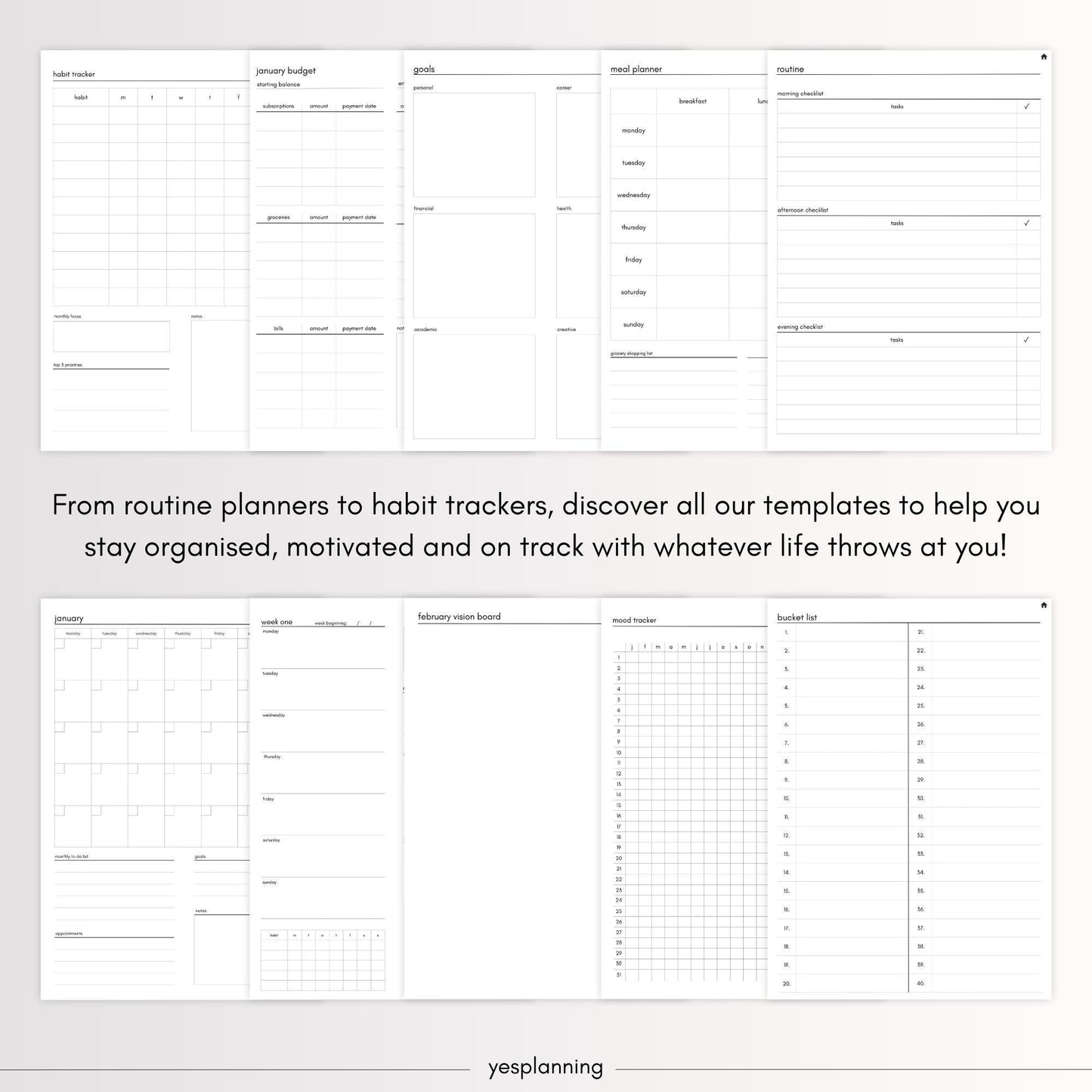 All-in-One Digital Planner: GoodNotes Compatible, Undated (PDF Download)