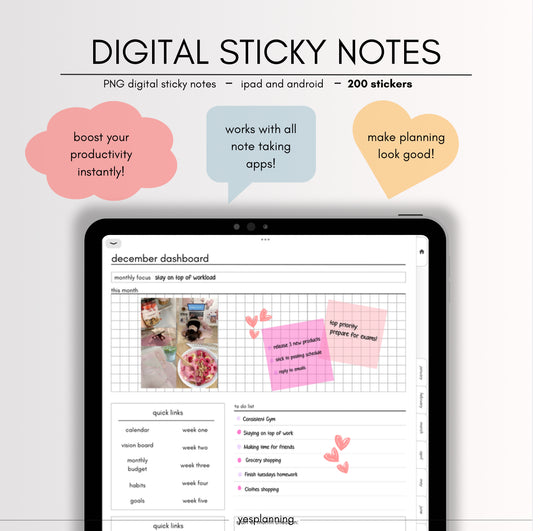 Digital Sticky Notes: 200 iPad and Android compatible sticky notes
