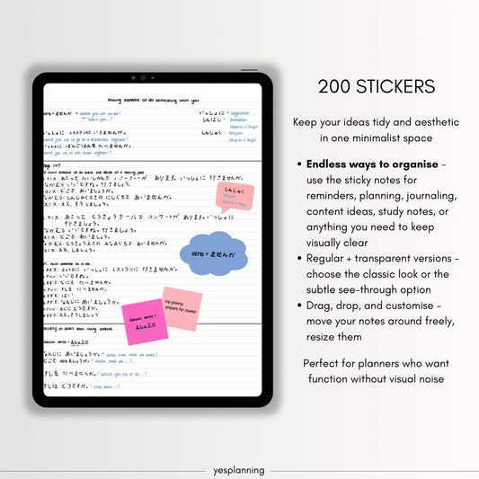 Digital Sticky Notes: 200 iPad and Android compatible sticky notes