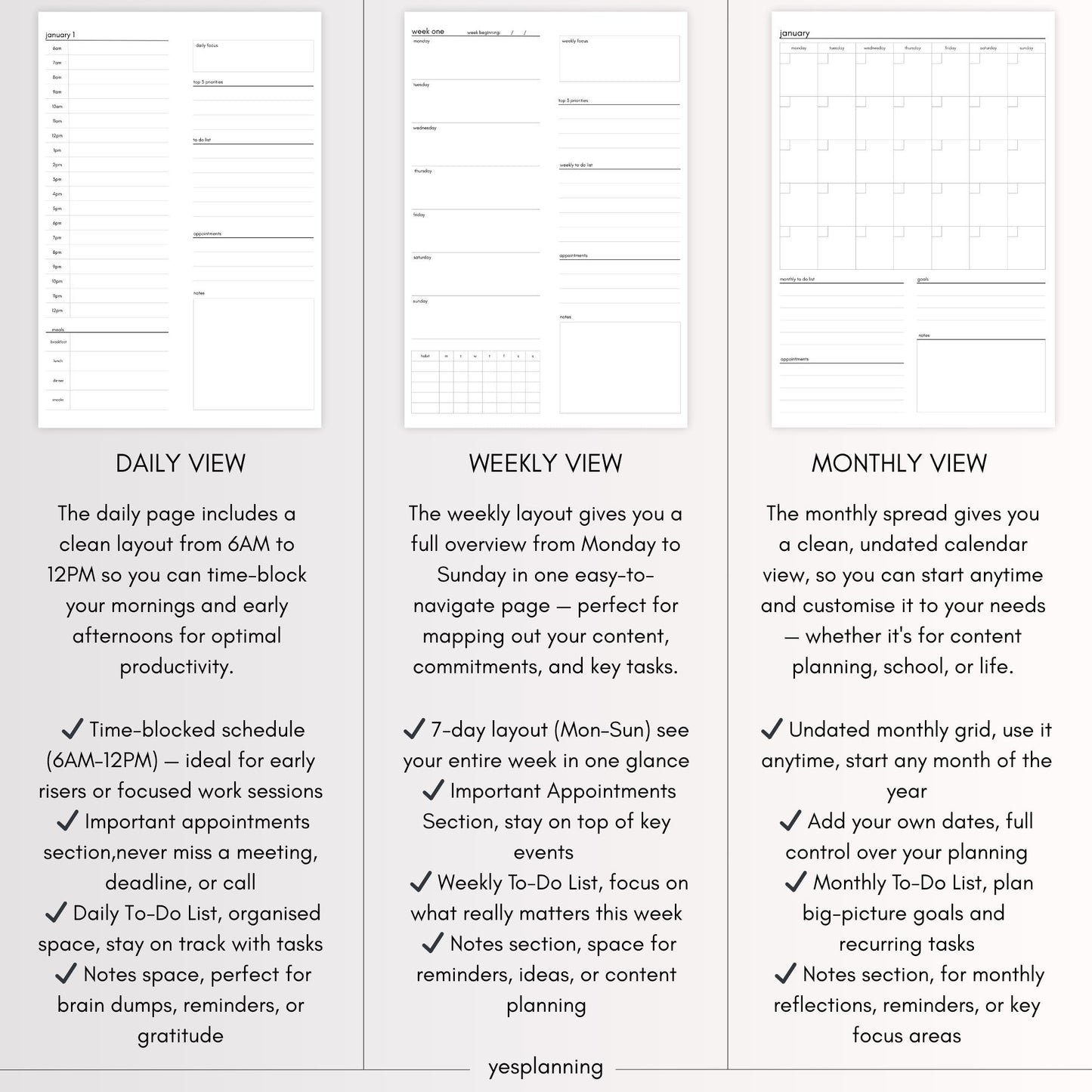 Mocha Digital Planner for GoodNotes: Hyperlinked iPad Organizer (PDF Download