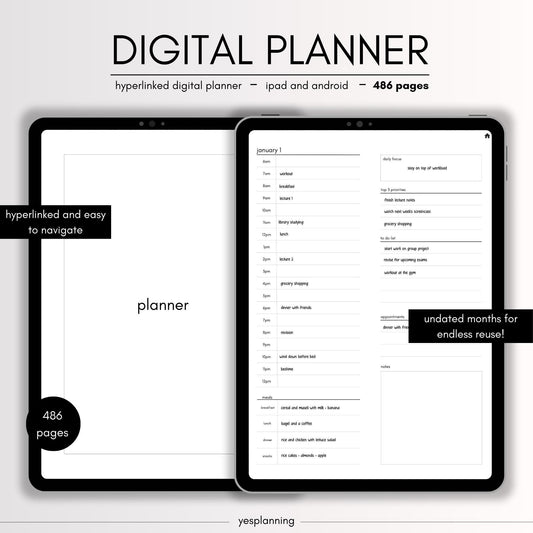 All-in-One Digital Planner: GoodNotes Compatible, Undated (PDF Download)