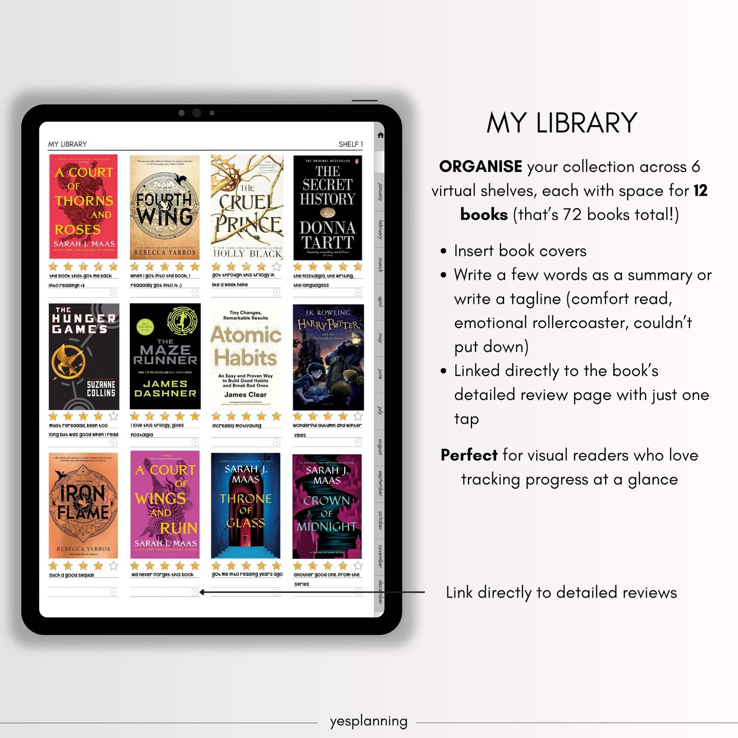 Digital Reading Journal, All-in-One Digital Reading Journal, iPad Planner, Monthly Planner, GoodNotes Planner, GoodNotes Journal, Reading