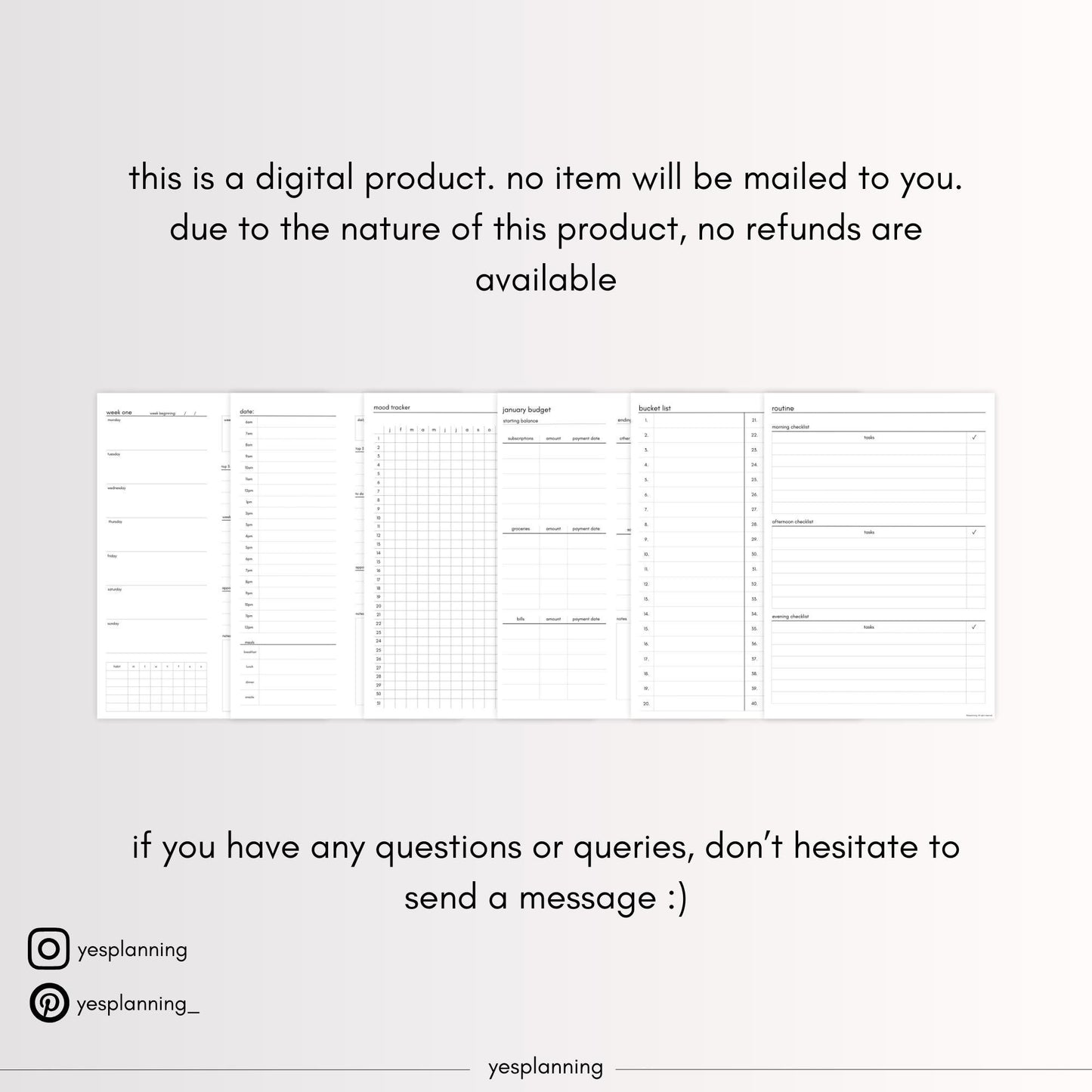 Printable All-in-One Planner Templates: Daily, Monthly, Habit Tracker (PDF)